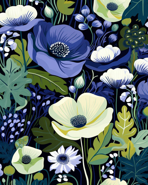 Abstract Blooming Flowers Paint by Numbers Kits 16x20 inch Canvas DIY Oil Painting for Kids, Students, Adults Beginner with Brushes Acrylic Pigmen...