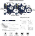 HAOKHOME 93245-3 Peel and Stick Floral Wallpaper Home Decor Removable Navy/White/Blue Vinyl Self Adhesive Mural 17.7in x 9.8ft...