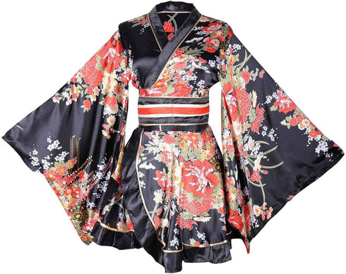 HongH Kimono Bathrobe Costume Japanese Traditional Cosplay Women's Sexy Sakura Pattern High Split Long Kimono...