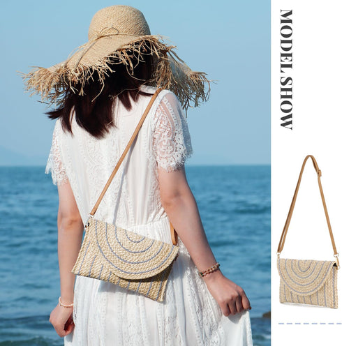 SUKUTU Women Straw Clutch Bag Summer Beach Handwoven Envelope Wallet Crossbody Handbags...
