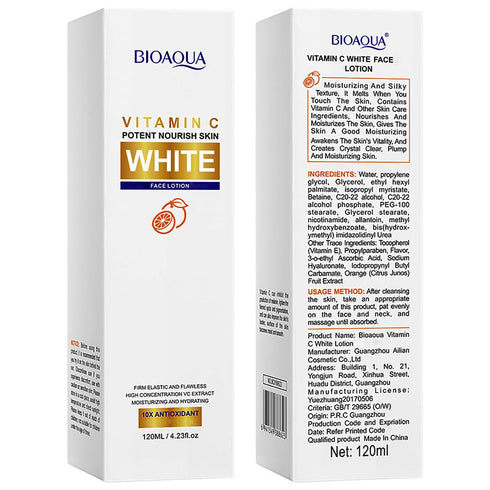 BIOAQUA Vitamin C White Nourishes Face Lotion Orange Moisturizing Hydration Facial Skincare 120ml/4.06fl.oz...