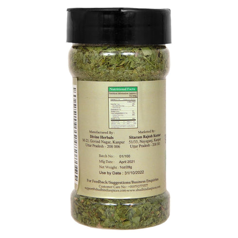Shudh India Dried Fenugreek Leaves (Kasoori Methi) Ground Spice ~ All Natural | Salt-Free | Vegan | No Colors | Gluten Friendly | NON-GMO | Indian...