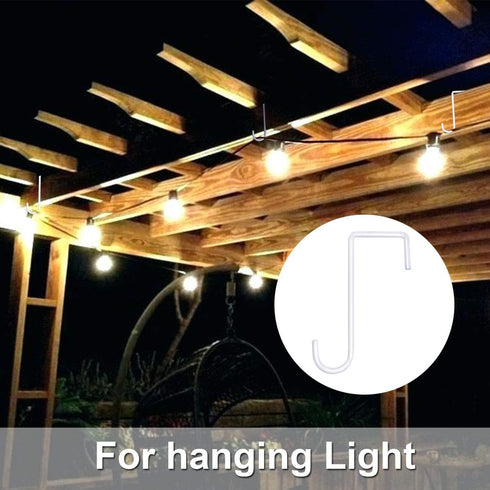 6 Pack 2 x 6 inch Vinyl Fence Hooks Patio Hooks White Powder Coated Steel Hangers fits Easily for Indoor & Outdoor Hanging Lights, Plants & Plante...