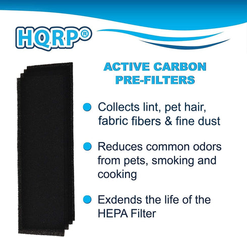 HQRP HEPA Filter B w/ 4-Pack Carbon Filters compatible with GermGuardian AC4800 AC4820 AC4900CA AC4825 AC4850PT, compatible with Oransi Finn; part...
