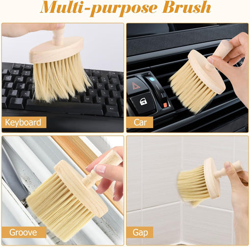 4pcs Wooden Window Groove Cleaning Brushs Soft Bristles Wood Handle Dust Brush Crevice Tool Brush for Keyboard Car Corners Gaps Home Removal Dust...