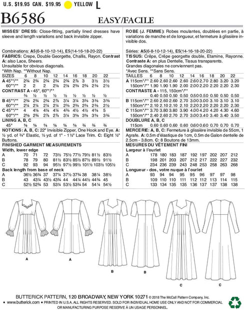 Butterick Patterns Women's Knee Ankle Length Pleater Dress Sewing Patterns, 6-8-10-12-14, White...