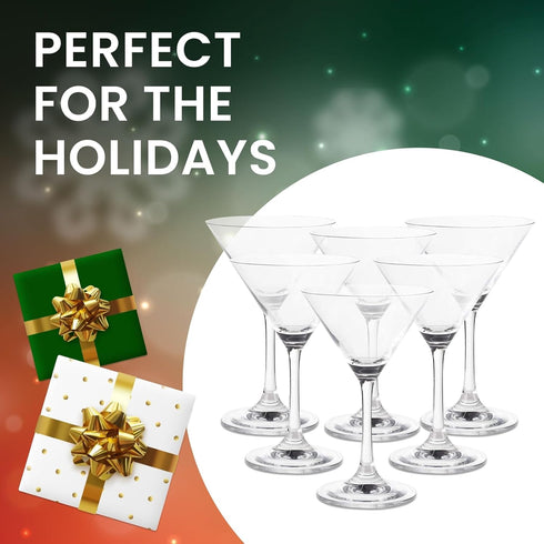 Juvale Mini Margarita Cocktail Glasses Set of 6-5 oz Clear Glossy Glass, 6 in Tall - Versatile Coupe Glasses for Cocktails & Desserts - Mini Glass...