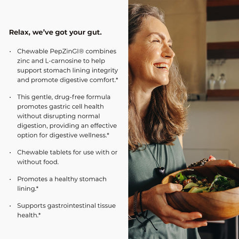 Endur PepZinGI ZINC-CARNOSINE Chewables, Helps Support Your Digestive System for Comfortable Digesting, Gluten Free, 60 Tablets...