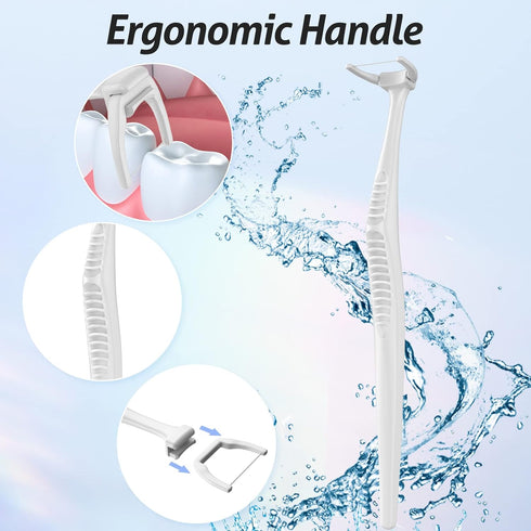Dental Floss Picks, Clean Dental Flossers Kit with 3 Handles and 360 Extra Strength Refills...