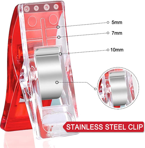BamLue 100 Pack-Upgrade Handy Holding Easier Sewing Clips Multicolor for Sewing Craft Clamps,Crafting,Crochet and Knitting,All Purpose for Quiltin...