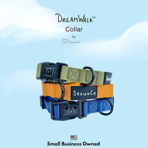 ShawnCo Dream Walk Dog Collar- Premium, Adjustable and Comfortable Pet Collar for Small, Medium, Large and Extra Large Dogs (S, Oceanic Blue)...