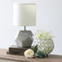 Simple Designs LT2065-MBL Round Prism Mini Table Lamp with White Fabric Shade, Gray Marble...
