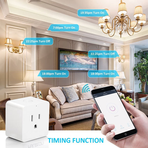 Seamless Home Automation: Smart Plug with 3-Prong Grounded Outlet - Control Electrical Devices Remotely, Compatible with Alexa and Google Home, Ef...