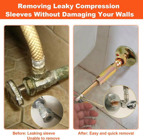 Compression Sleeve Puller Tool Ferrule Puller for 1/2" Compression Fittings to Remove Nut Ferrule of Pipe 03943 Corroded Frozen Supply Stops Compr...