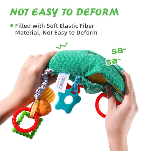 Jollybaby Baby Rattles Hanging Toys for Car Seat Crib Stroller Gym, Montessori Sensory Plush Vegetable Toys for Baby 0-3-6-12 Months with Ring Bel...