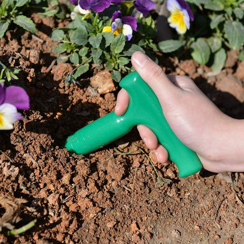 Oumefar 5Pcs Handheld Plastic Transplanting Widger Planting Tools Dibber Soil Digger Hole Punch Sowing Seeds Dispenser Garden Supplies Grip Seedli...