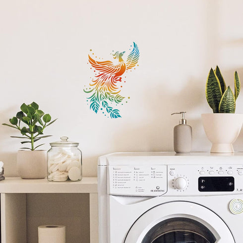 FINGERINSPIRE Phoenix Stencils 11.7x8.3 inch Firebird Painting Stencil Flying Phoenix Stencil Mythical Phoenix Reusable Drawing Template for Paint...