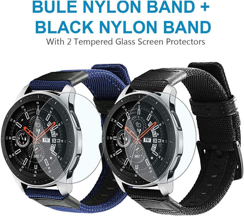 Maxjoy for Galaxy Watch 46mm Bands, Galaxy Watch 3 45mm Band, Gear S3 Frontier Bands, Men Nylon 22mm Quick Release Replacement Strap Compatible wi...