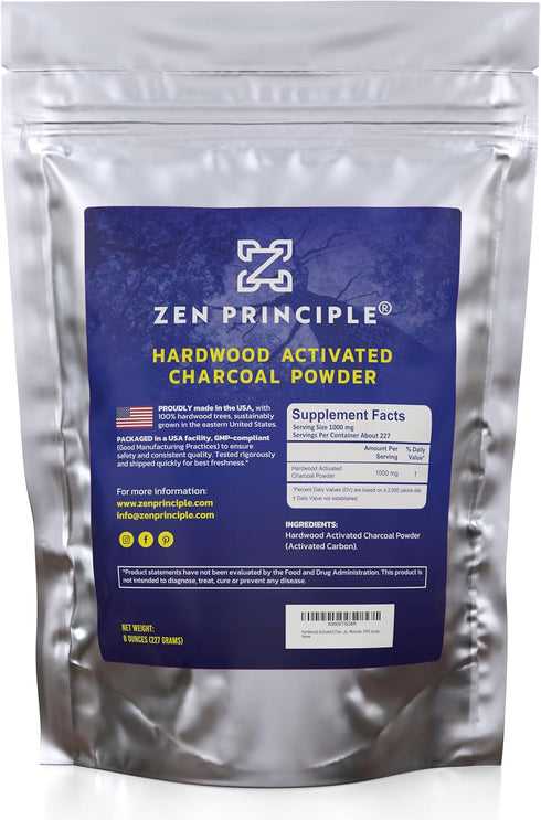 Hardwood Activated Charcoal Powder, 100% USA Trees, 8 oz...