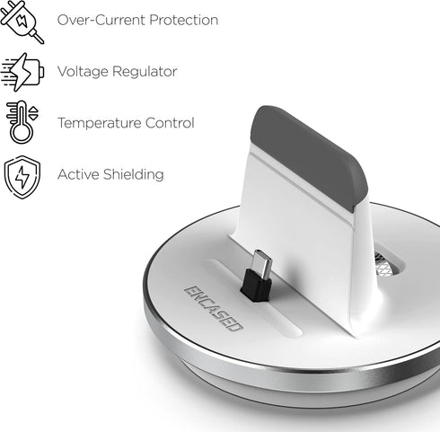 Encased USB C Non-Wireless Charging Stand for iPhone 15/15 Pro Max - Fast Charging Wired Desktop Charger, Type-C Connector (White)...