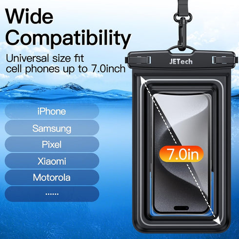 JETech Floating Waterproof Phone Pouch, Water Proof Case for iPhone 15 14 13 12 Pro Max Plus, Samsung Galaxy S24 S23 S22 Ultra and Others up to 7 ...