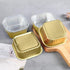50 Pcs Aluminum Foil Mini Square Baking Cups with Lids,5oz Disposable Ramekins Cake Pans,Cupcake Baking Cups Containers for Bread Muffin Brownie C...