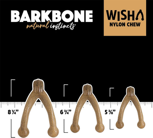 Pet Qwerks Wishbone BarkBone - Nylon Chew Toy for Aggressive Chewers - Bacon Flavor - 8.25"...