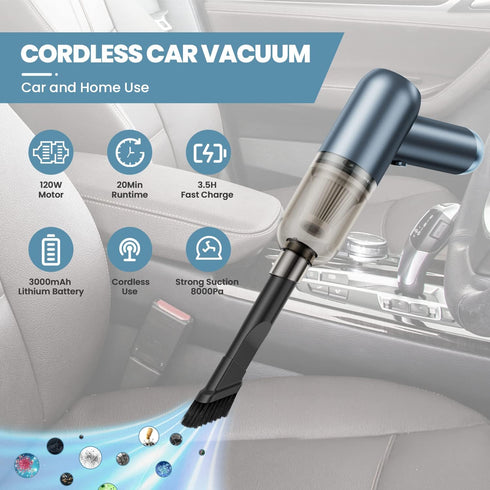 LEMOISTAR Portable Handheld Vacuum Cleaner, Mini Car Vacuum Cleaner Cordless 6000PA Suction, Rechargeable Battery Lightweight Hand Vacuum for Home...