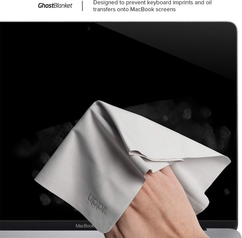 UPPERCASE GhostBlanket Screen Keyboard Imprint Protection Microfiber Liner and Cleaning Cloth 13" Compatible with MacBook Pro 13" 14" and MacBook ...