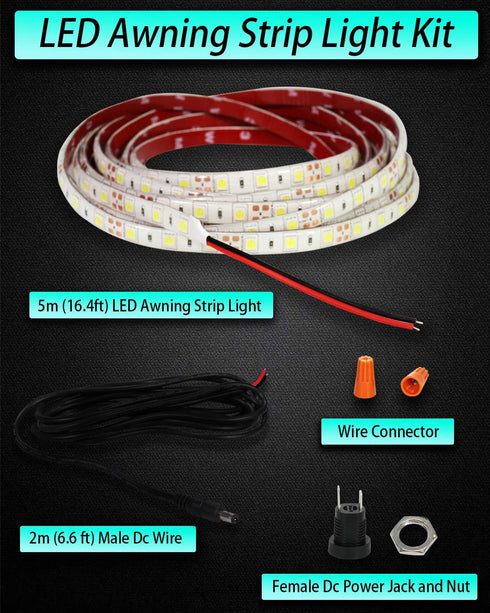RV Led Awning Party Light, Led Awning Strip Light for Camper Motorhome Travel Trailer Concession Stands Food Trucks, Light Up Canopy Area for BBQ ...