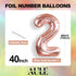 AULE 40 Inch Large 25 Number Balloons Rose Gold Big Foil Number Balloons Giant Helium Happy 25th Birthday Party Decorations for Women Huge Mylar 5...