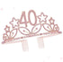 MEANT2TOBE 40 and Fabulous Sash and Tiara Set for Women Forty and Fierce Glitter Sash and Rhinestone Crown - Elegant Accessories for 40th Birthday...