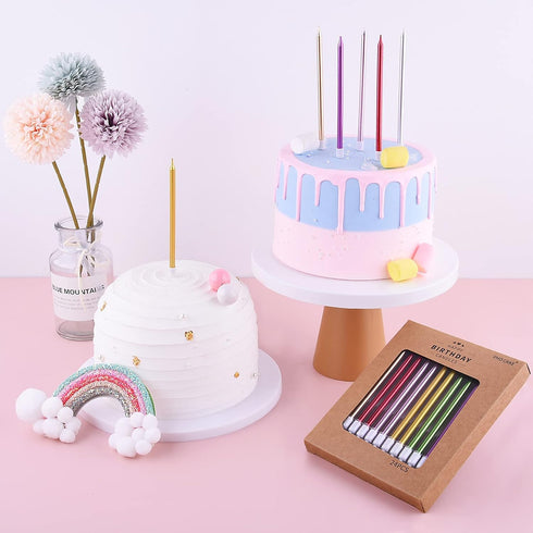 PHD CAKE Purple Long Thin Metallic Birthday Candles for Cake Party, Cake Candles, Weddings Cake Decorations, Candles for Cake...