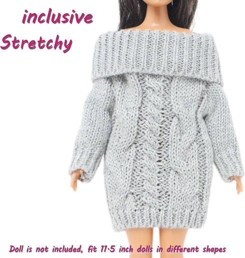 BJDBUS Winter Turtleneck Sweater Clothes for 11.5 inch Girl Doll Accessories (Grey)...
