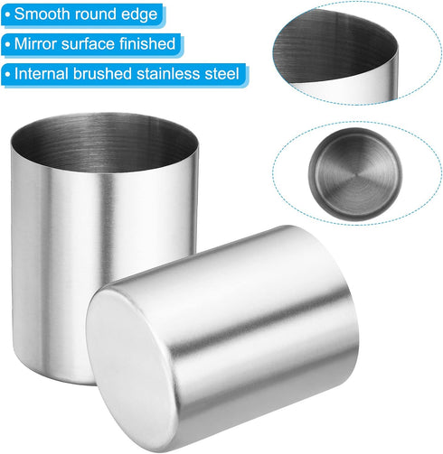 PATIKIL Pencil Holder, 3 Pack Pen Holder for Desk Stainless Steel Pencil Holders Cup Organizer Makeup Brush Holder for Desk Accessories, Silver...