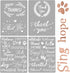 AIEX 4Pcs Plastic Stencils Journal Stencils Template for Drawing Painting on Wood Furniture Paper Window Wall, Including 2Pcs Thank You Stencils a...