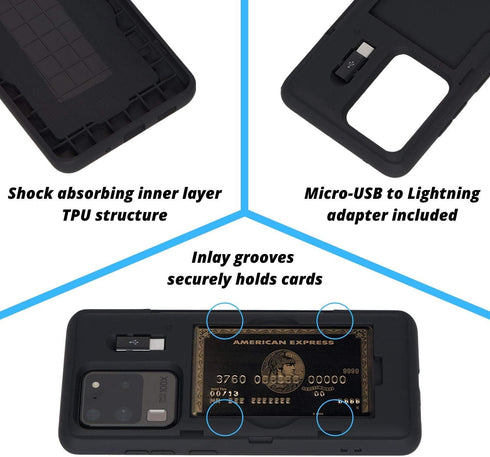 TORU CX PRO Case for Galaxy S20 Ultra, with Card Holder | Slim Protective Cover with Hidden Credit Cards Wallet Flip Slot Compartment Kickstand | ...