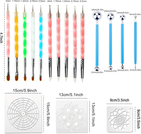 Mandala Dotting Tools,Augshy 58PCS Dot Painting Tools Set Rock Painting Supplies with a Blue Zipper Waterproof Storage Bag for Painting Rocks...