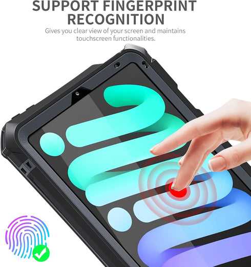 AICase iPad Mini 6 2021 (6th Generation) 8.3 Inch Waterproof, Dustproof, Shockproof Case Cover with 360 Full-Body Protection, with Lanyard and kic...