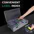 Cassette Tape Storage Box, Practical Cassette Tape Holder 16.34 x 9.25 x 3.54 Inch, Cassette Rack with Lids and Index Labels to store to 48 Casset...