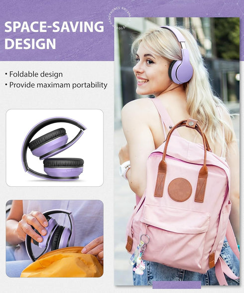 rockpapa E7 Over Ear Wireless Bluetooth Headphones with Mic Without Travel Case, Foldable Wired/Wireless Headphones with Microphone for Kids Child...