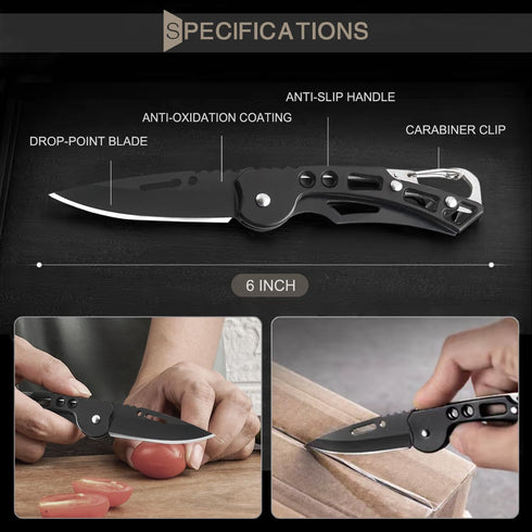 Folding Pocket Knife for Men with Clip, EDC Knives with Tanto Blade, Slim Gentleman's Knife for Outdoor Camping Hiking, Foldable Box Cutter Everyd...