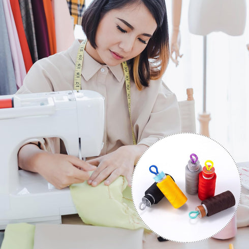 HINZIC 150pcs Plastic Bobbin Thread Holders, Thread Buddies Bobbin Clips, Thread Spools Clamps Organizing Pairing Matching Quilting Sewing Machine...