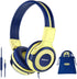 SIMOLIO Kids Headphones with Microphone, 75dB-85dB-94dB Volume Limited Headphone Share Port, On-Ear Wired Headphone with AUX Jack, Foldable & Dura...