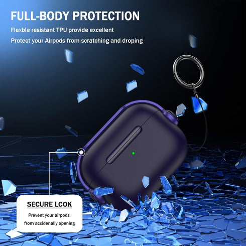 R-fun Airpods Pro Case (2nd/1st Gen,2023/2022/2019) with Secure Lock & Cleaning Kit, Music Headset Earphone Protective Case Cover Compatible with ...