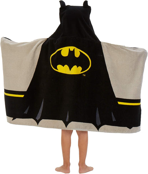 Batman Kids Bath/Pool/Beach Super Soft Cotton Terry Hooded Towel Wrap, 24" x 50", By Franco...