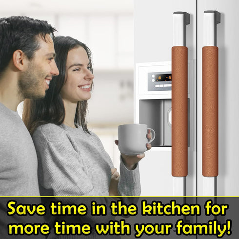 Refrigerator Door Handle Covers, 6PCS, Leather Kitchen Appliance Handle Covers, Keep Your Fridge Microwave Oven Stove or Dishwasher Clean, Stains ...