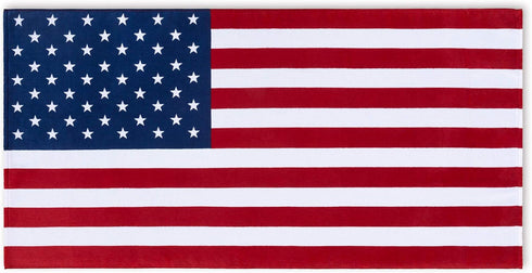 American Flag Beach Towel 30 x 60 inch (76 x 152 cm) USA Patriot 100% Cotton Velour Terry...