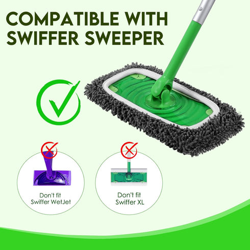 Reusable Wet Pads Refill for Swiffer Sweeper Mop - Dry Sweeping Cloths & Wet Mopping Cloths for Household Cleaning - Washable Microfiber Mop Pads,...