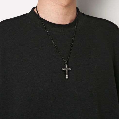 HZMAN Philippians 4:13 Cross Pendant STRENGTH Bible Verse Stainless Steel Necklace 3 Colors Available...